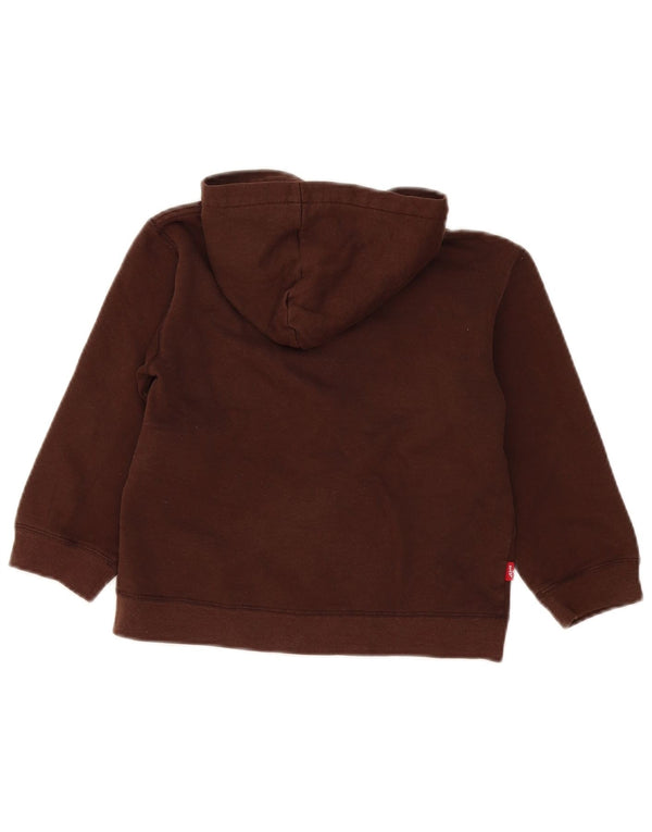 Maglione con cappuccio e zip grafica per ragazzi Levi's 5-6 anni in cotone marrone