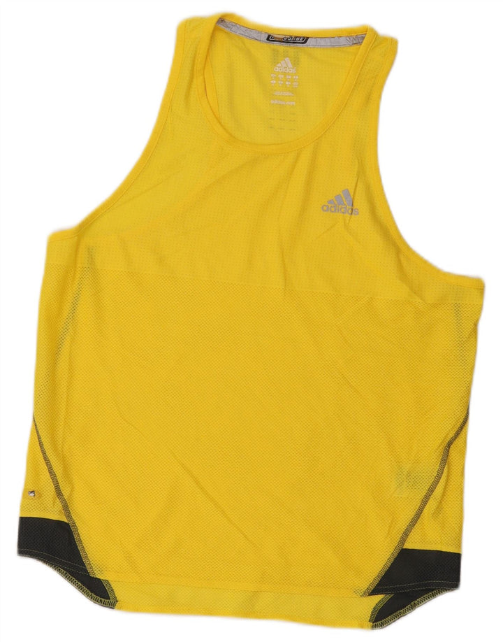 Canotta Adidas da uomo in poliestere color block medio giallo