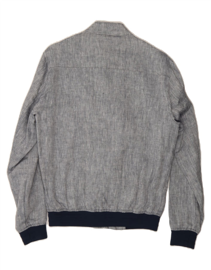 ZARA Mens Bomber Jacket UK 36 Small Navy Blue Flecked Polyester Vintage Zara and Second-Hand Zara from Messina Hembry 