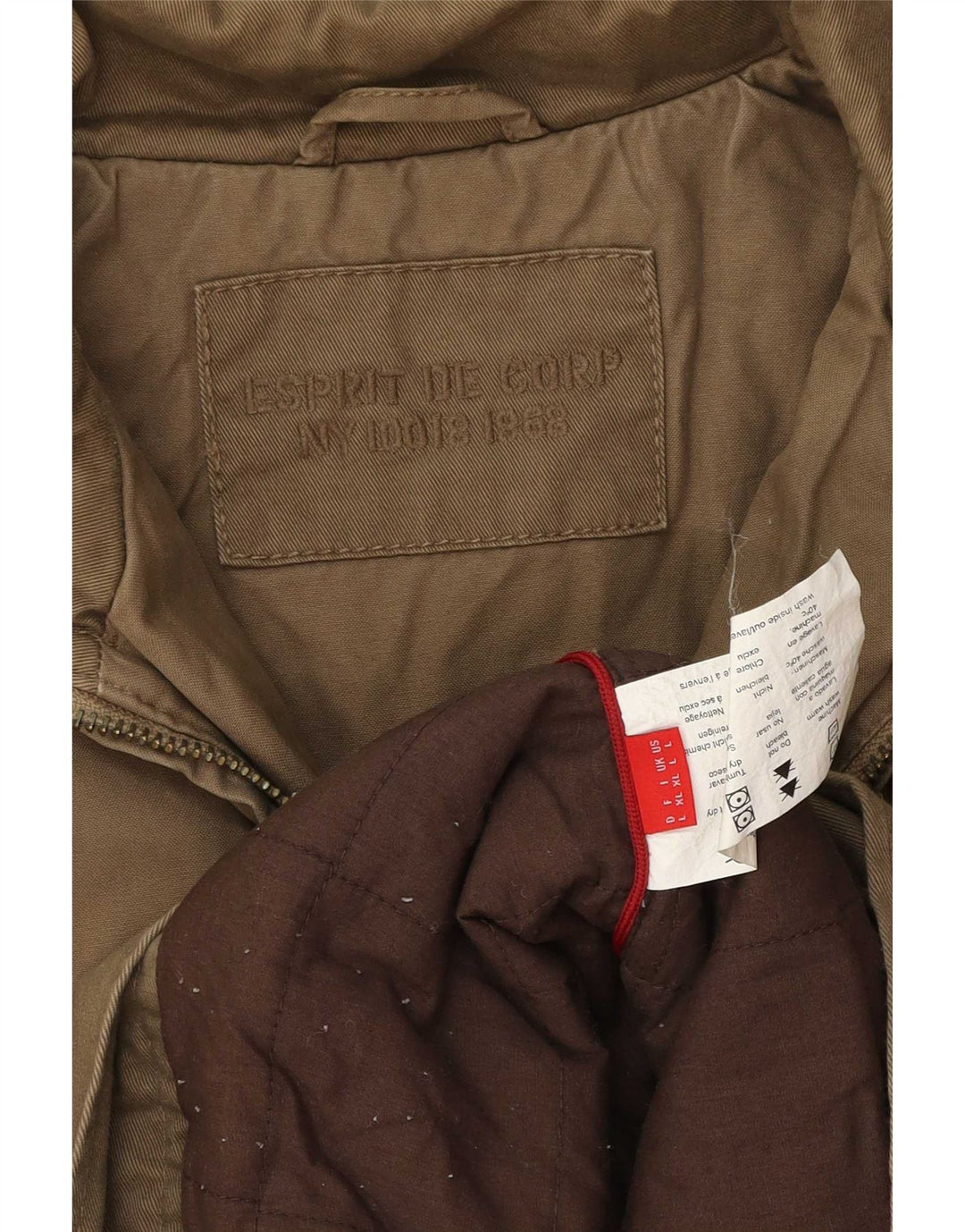 Giacca pratica da uomo Esprit UK 40 grande cotone marrone