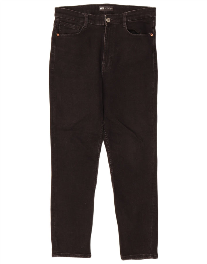 Jeans slim corti ZARA da donna EU 40 medio W30 L25 neri