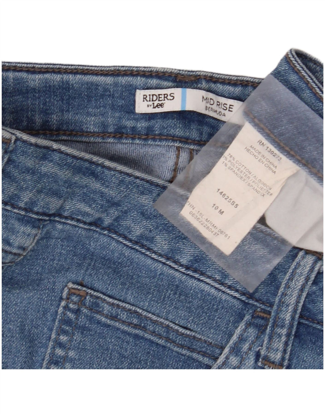 Bermuda in denim a vita media da donna LEE Riders US 10 Large W32 Blu