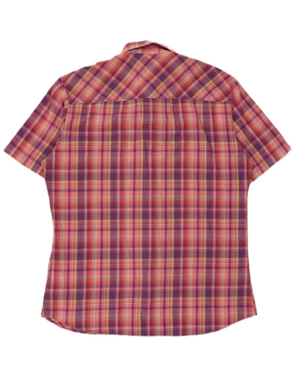 Marlboro Classics Mens Short Sleeve Shirt XL Pink Check Cotton