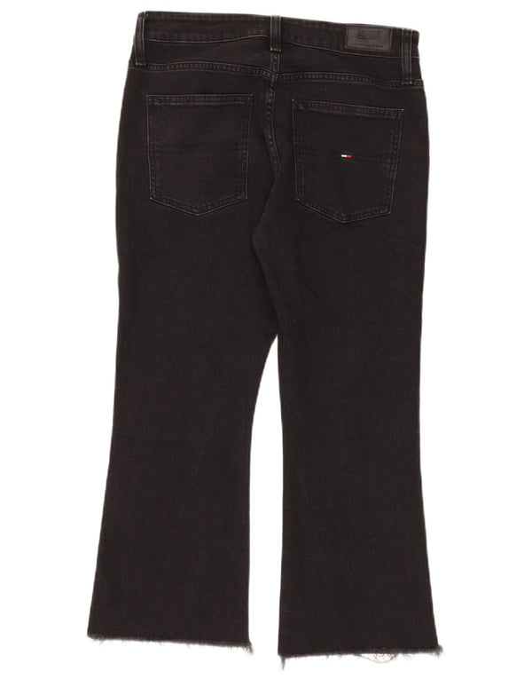 Jeans cropped svasati da donna Tommy Hilfiger W31 L24 cotone nero