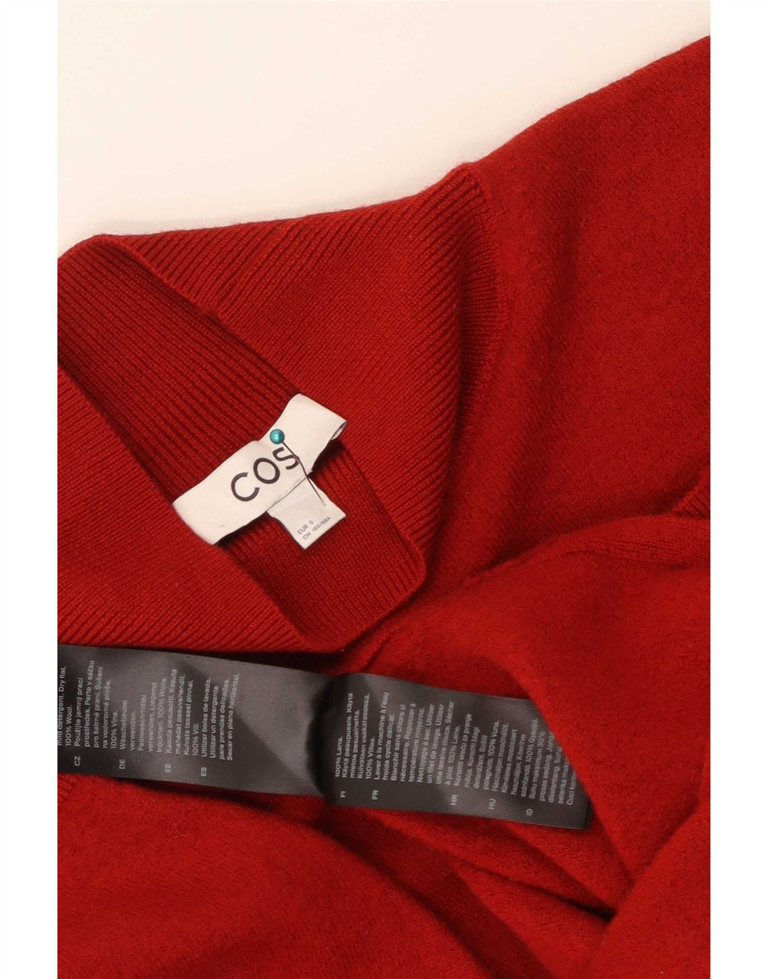 Abito maglione oversize da donna con maniche a 3/4 Cos UK 10 piccolo in lana rossa