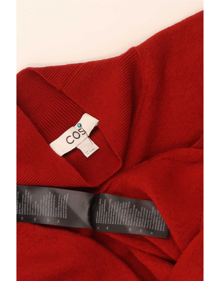 Abito maglione oversize da donna con maniche a 3/4 Cos UK 10 piccolo in lana rossa