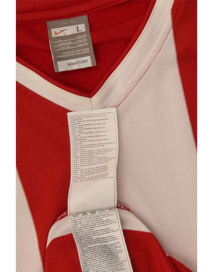 Nike Top da uomo a maniche lunghe UK 42/44 Poliestere a strisce rosse grandi