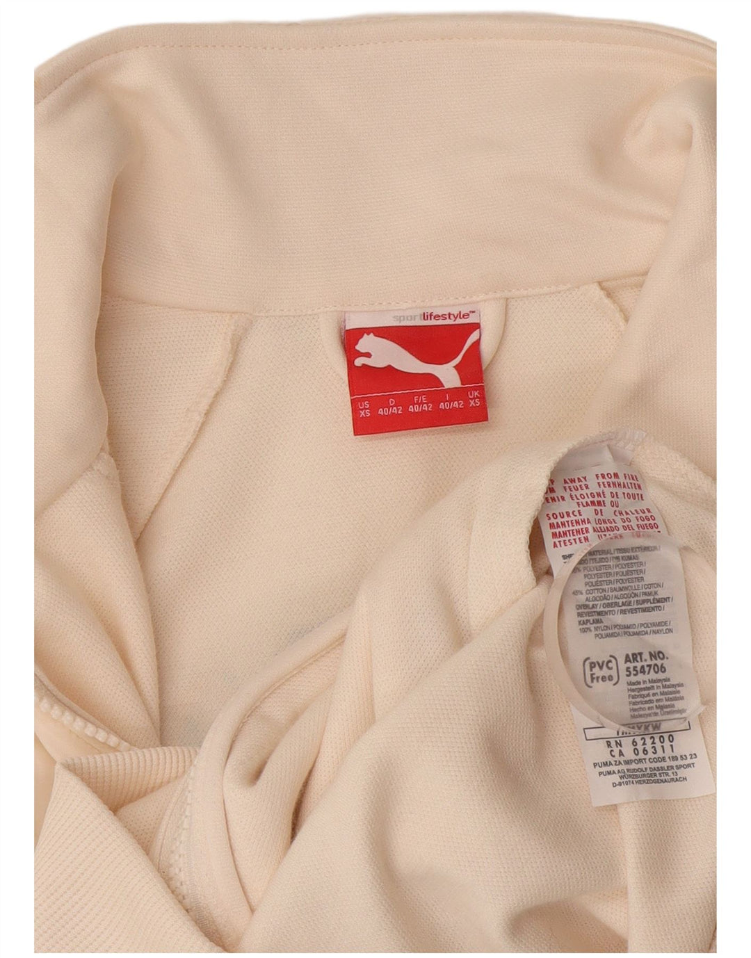 Giacca da tuta grafica da donna Puma UK 6 XS poliestere bianco