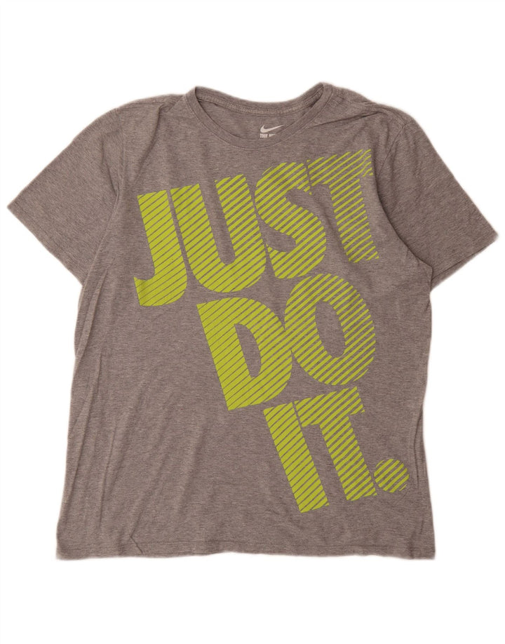 T-shirt grafica Nike da uomo con taglio atletico, grande, grigia chiazzata