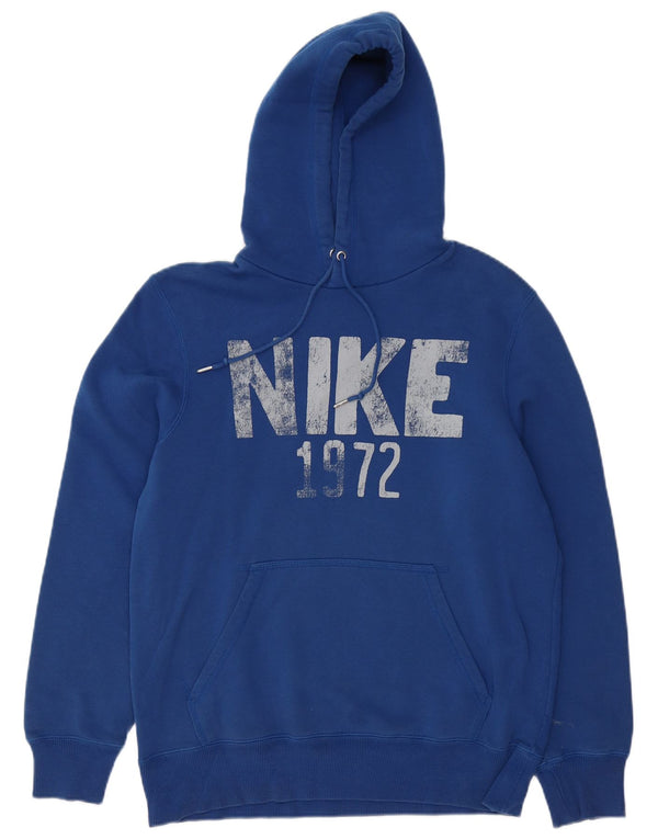 NIKE Felpa con cappuccio grafica da uomo in cotone blu medio
