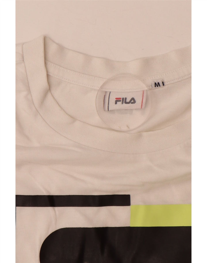 T-shirt grafica da uomo Fila Top in cotone bianco medio