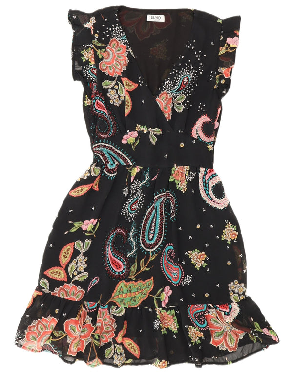 Abito a strati da donna Liu Jo UK 12 Medium Black Paisley