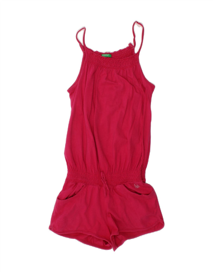 BENETTON Girls Sleeveless Playsuit 10-11 Years  Pink Vintage Benetton and Second-Hand Benetton from Messina Hembry 