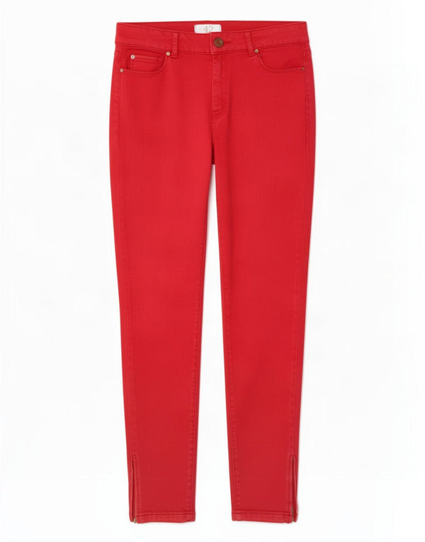 Pantaloni casual skinny da donna Zara EU 42 Large W32 L29 Cotone rosso