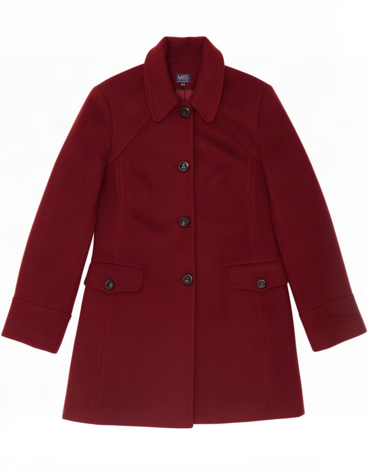 Cappotto da donna Marks & Spencer UK 12 Poliestere bordeaux medio