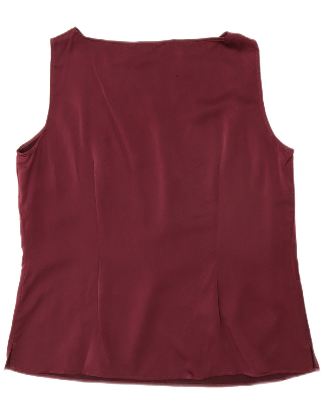 Top camicetta senza maniche da donna Marks & Spencer UK 18 XL poliestere bordeaux