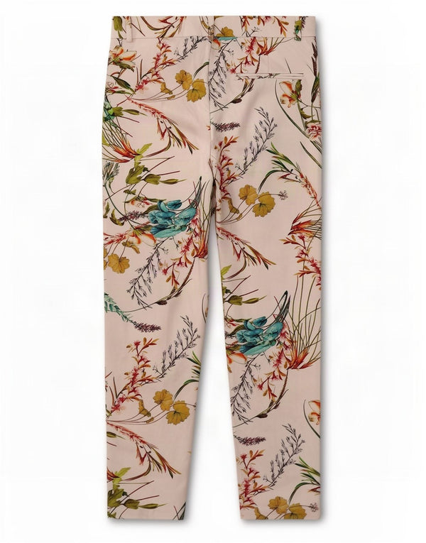 Pantaloni chino slim da donna Zara piccoli W28 L27 poliestere floreale bianco