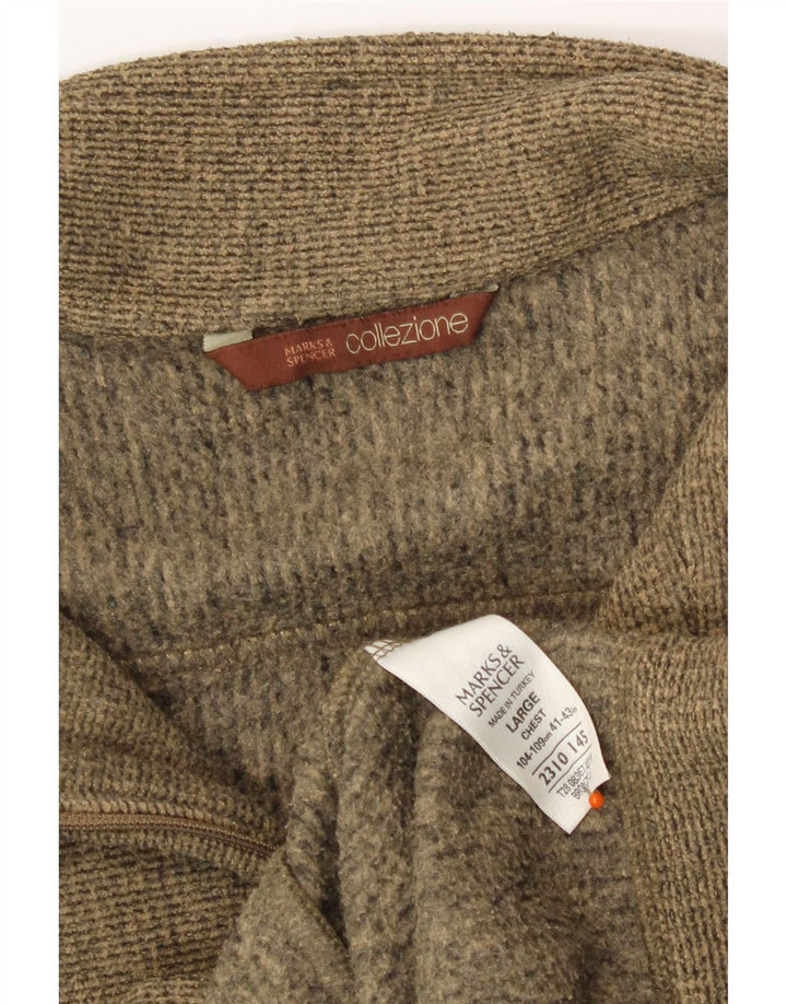 Giacca da ginnastica da uomo Marks & Spencer grande in poliestere chiazzato color kaki