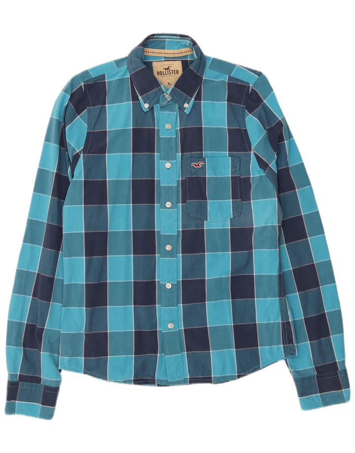 HOLLISTER Mens Shirt XL Blue Check Cotton