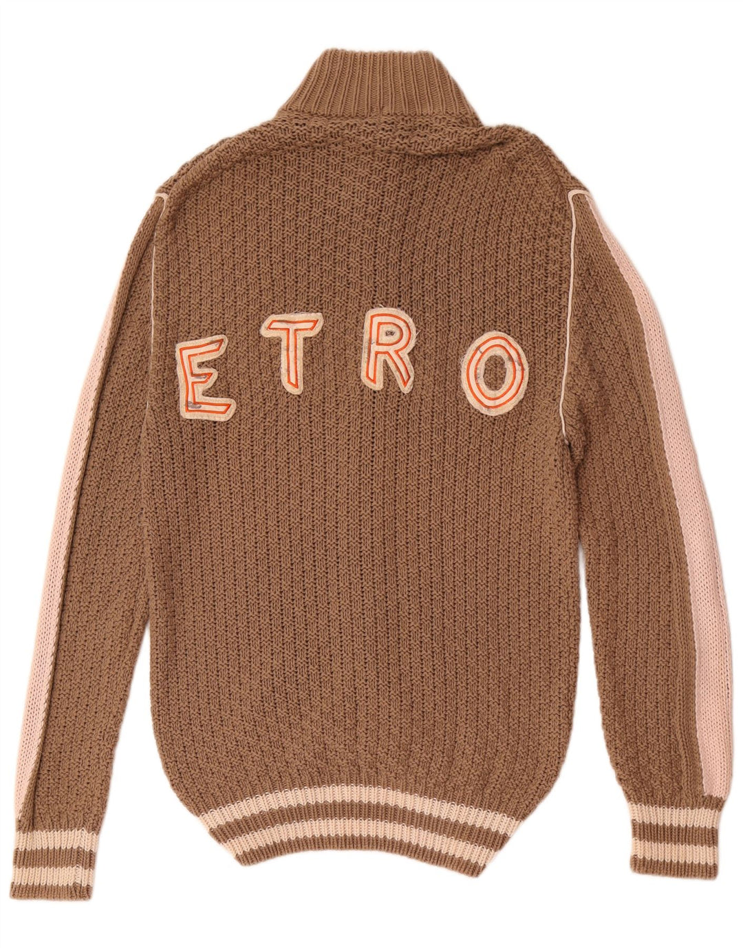 Maglione cardigan da donna Etro UK 14 Cotone color block marrone medio