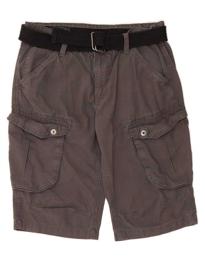 CLOCK HOUSE Mens Cargo Shorts W33 Medium Grey Pinstripe Vintage CLOCK HOUSE and Second-Hand CLOCK HOUSE from Messina Hembry 