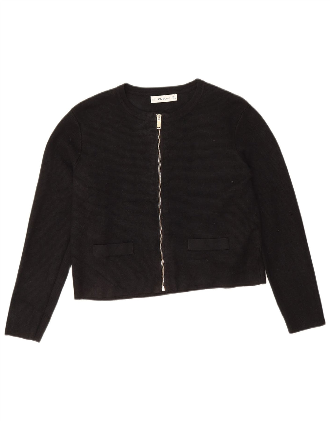 Maglione cardigan corto da donna Zara UK 10 piccolo nero