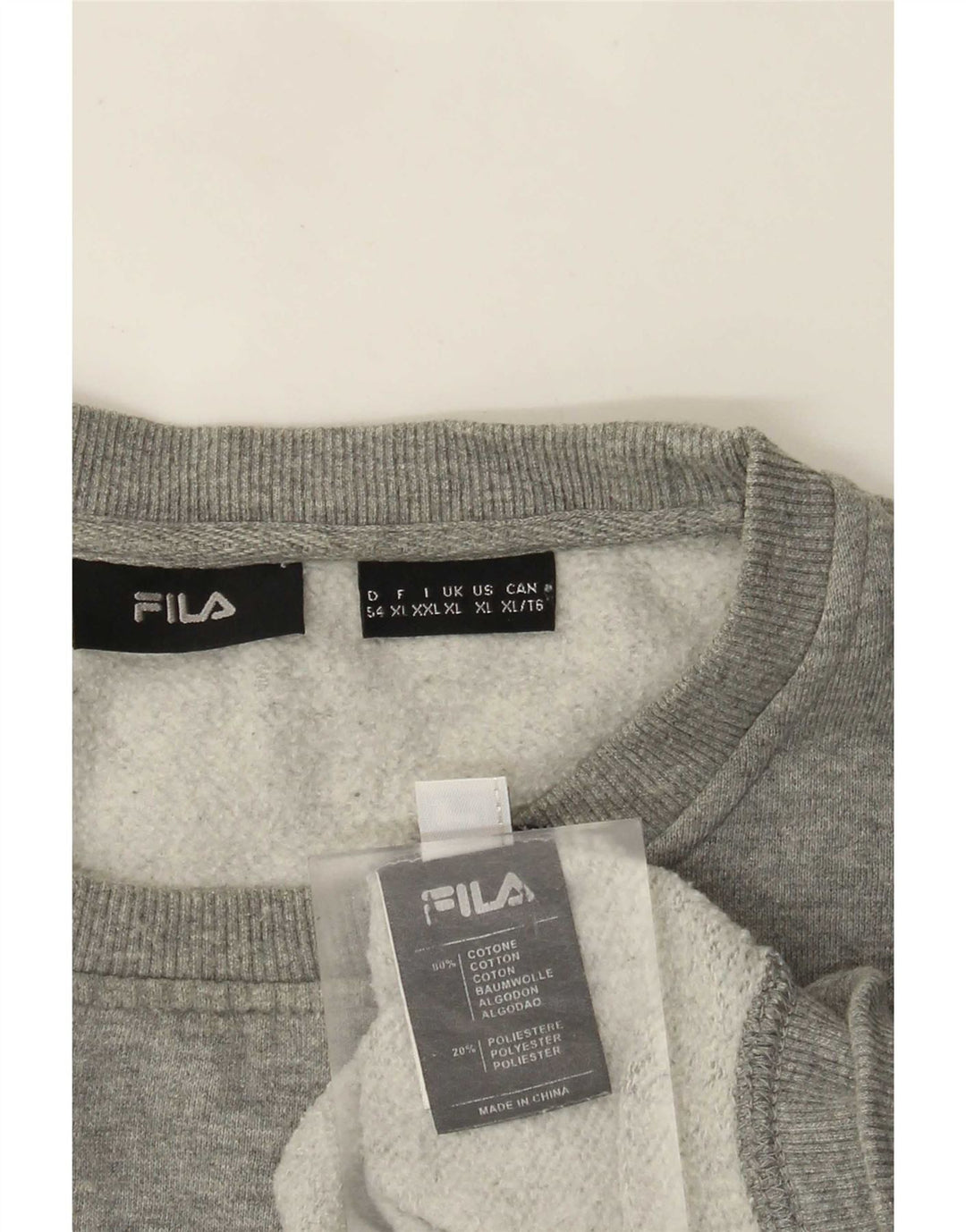 Felpa grafica da uomo Fila Jumper XL in cotone grigio