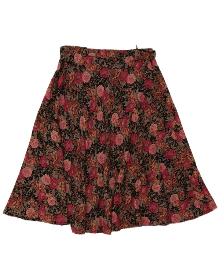 Gonna a trapezio da donna vintage W30 rosa medio floreale