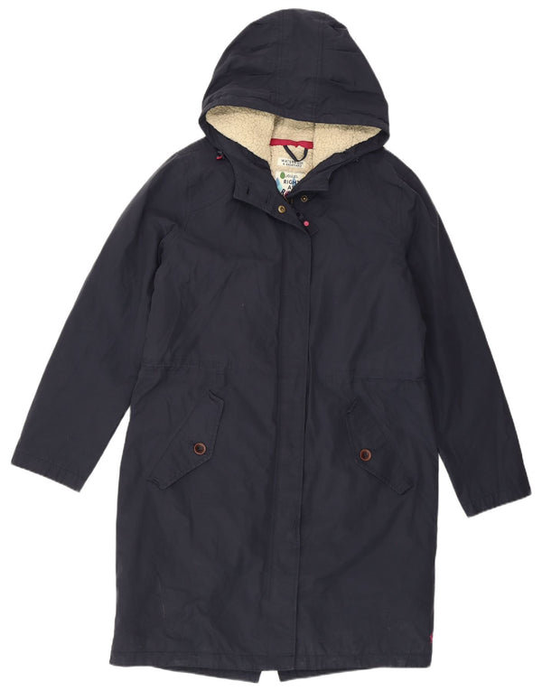 Impermeabile Sherpa con cappuccio da donna Joules UK 12 medio cotone blu navy