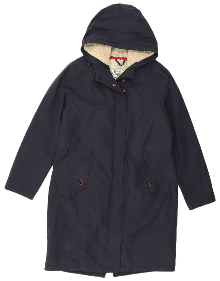 Impermeabile Sherpa con cappuccio da donna Joules UK 12 medio cotone blu navy