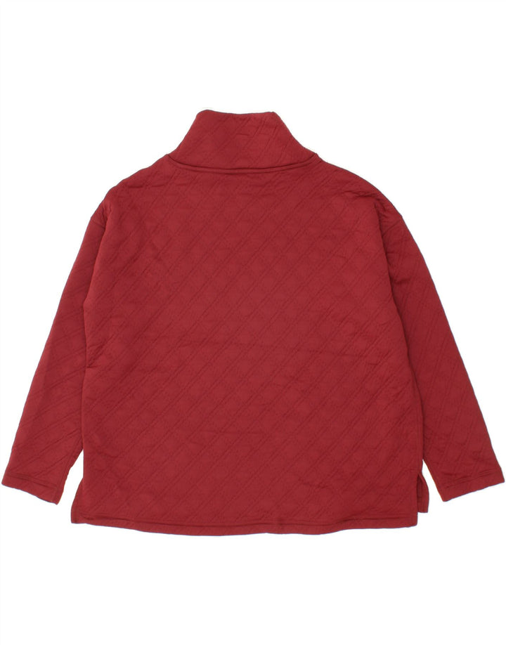 EDDIE BAUER Womens Sweatshirt Jumper UK 18 XL Red Argyle/Diamond Polyester Vintage Eddie Bauer and Second-Hand Eddie Bauer from Messina Hembry 