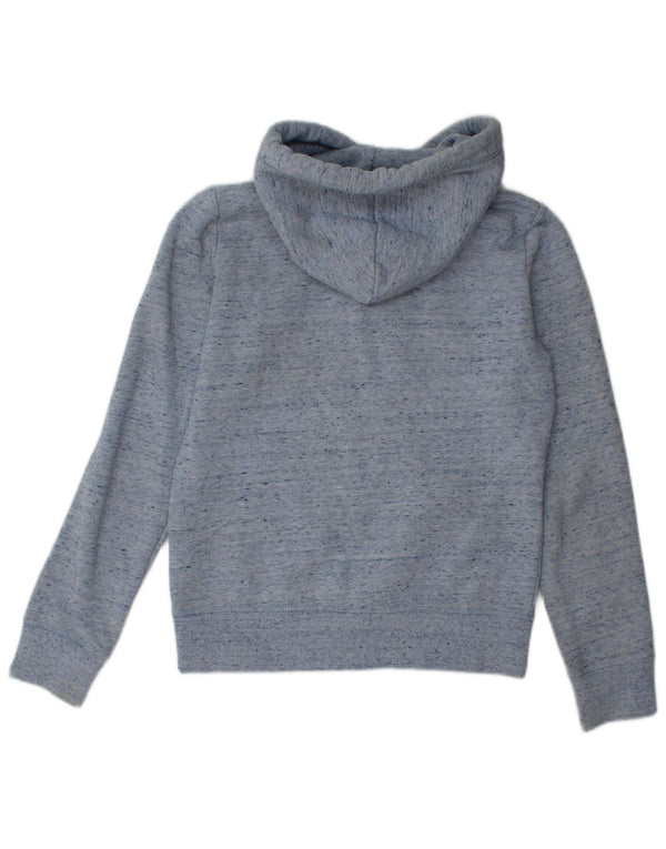 Maglione con cappuccio e zip da donna Superdry UK 10 piccolo cotone chiazzato blu