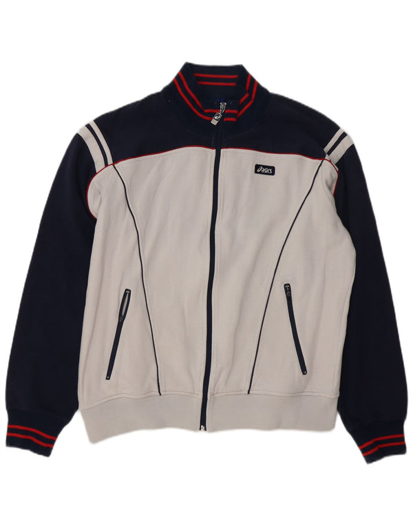 Giacca da tuta grafica ASICS da uomo, giacca grande, colore bianco