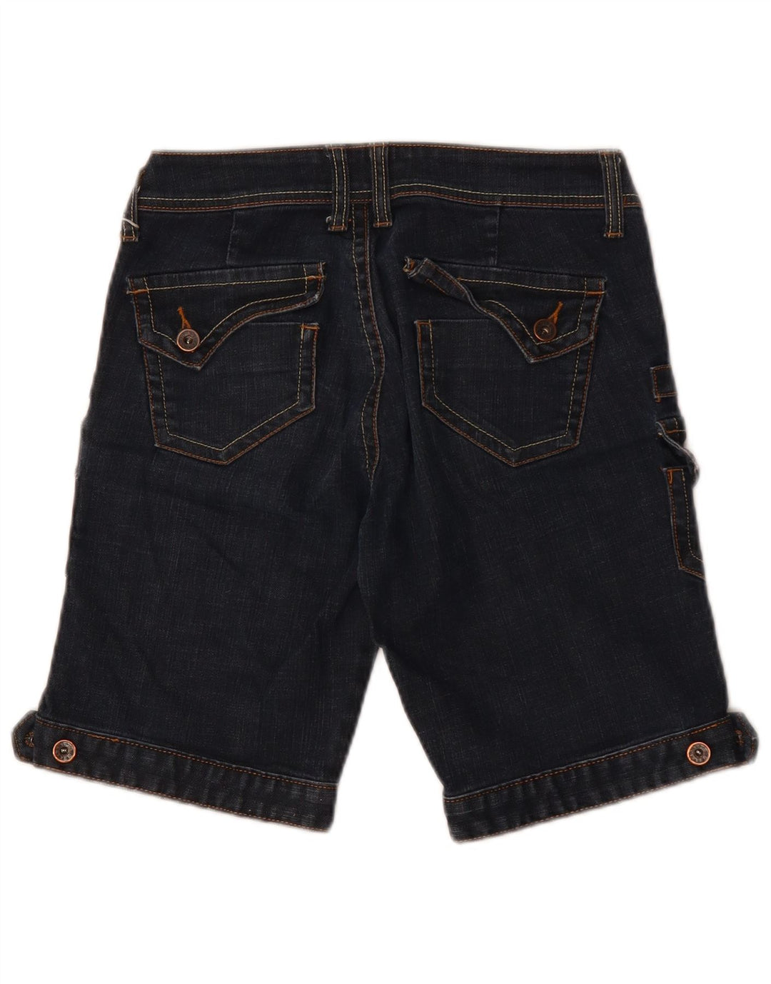 Pantaloncini cargo in denim da donna VINTAGE W28 medio blu navy