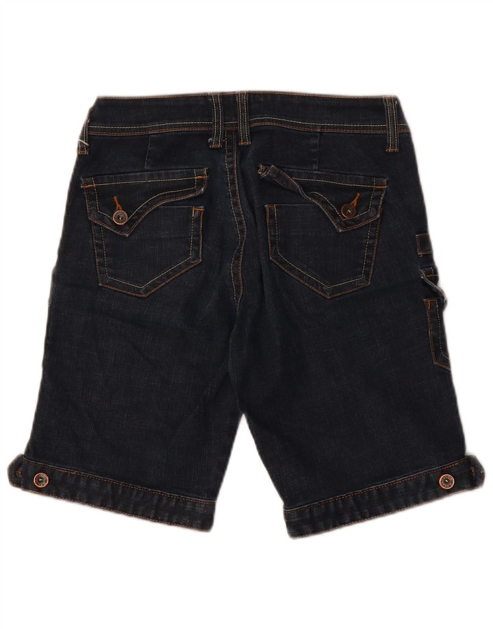 Pantaloncini cargo in denim da donna VINTAGE W28 medio blu navy
