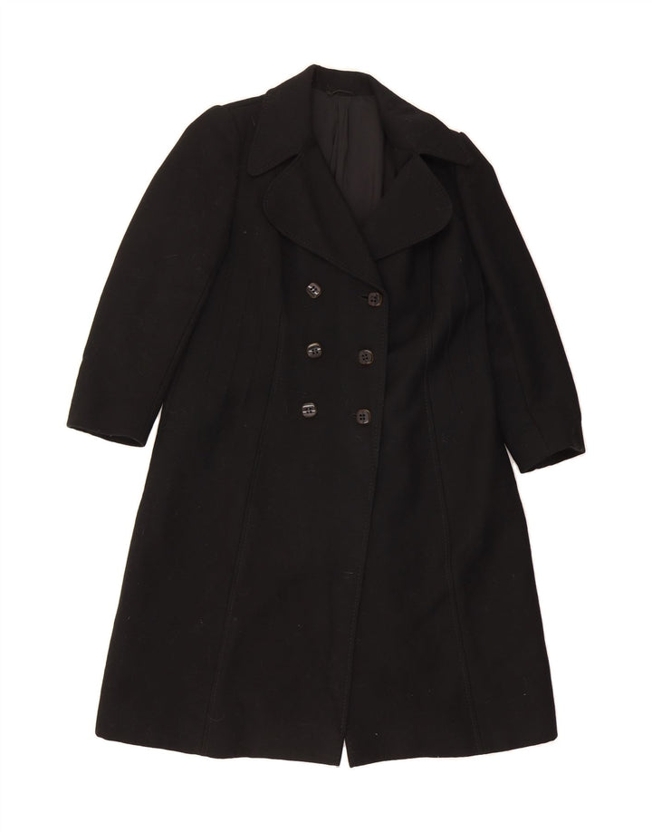 VINTAGE Womens Double Breasted Coat IT 46 Large Black Vintage Vintage and Second-Hand Vintage from Messina Hembry 