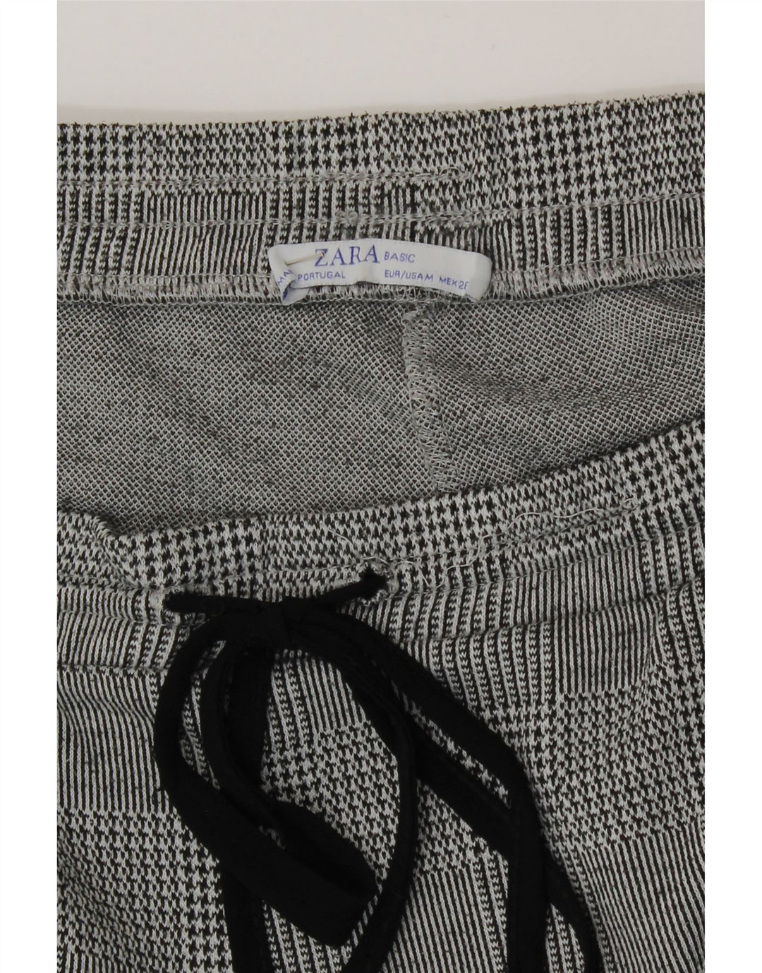 Pantaloni da tuta corti da donna Zara UK 12 pied de poule grigio medio