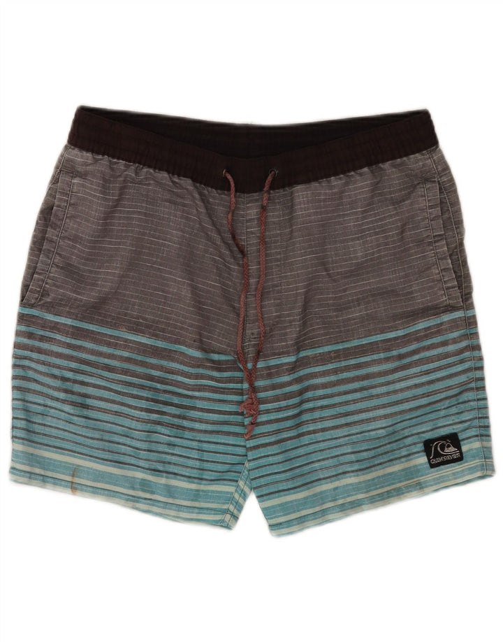 Pantaloncini da bagno da uomo Quiksilver Small W29 L7 poliestere a righe grigie