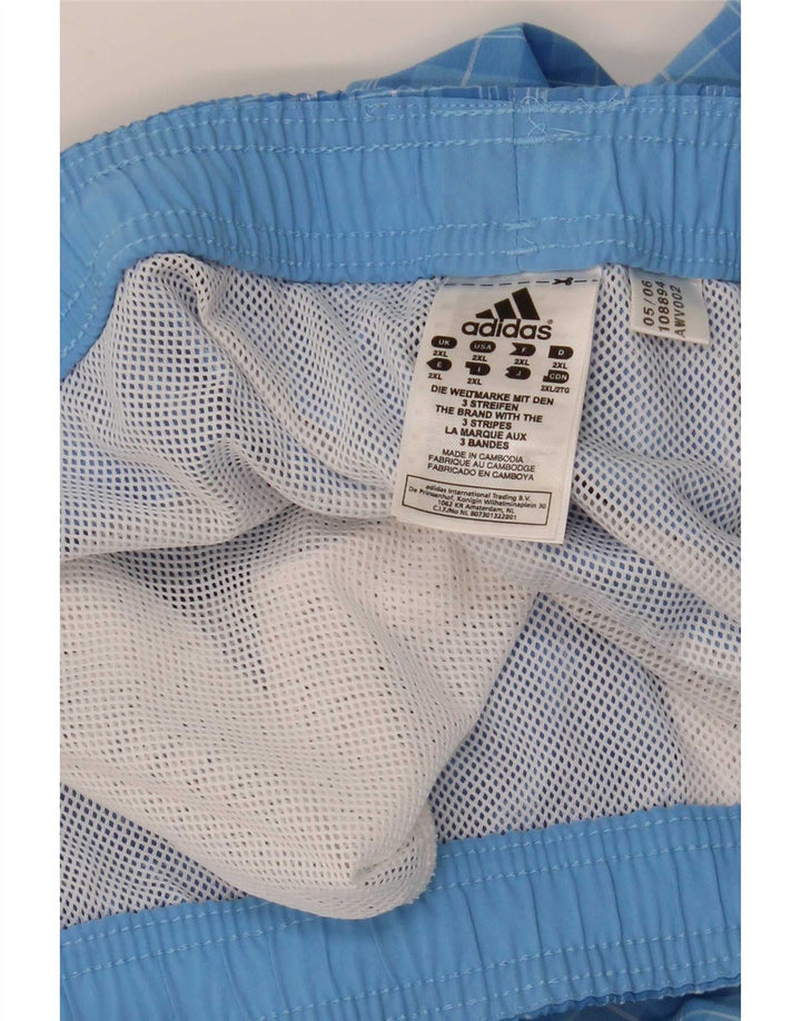 Pantaloncini da bagno da uomo Adidas 2XL Poliestere a quadri blu