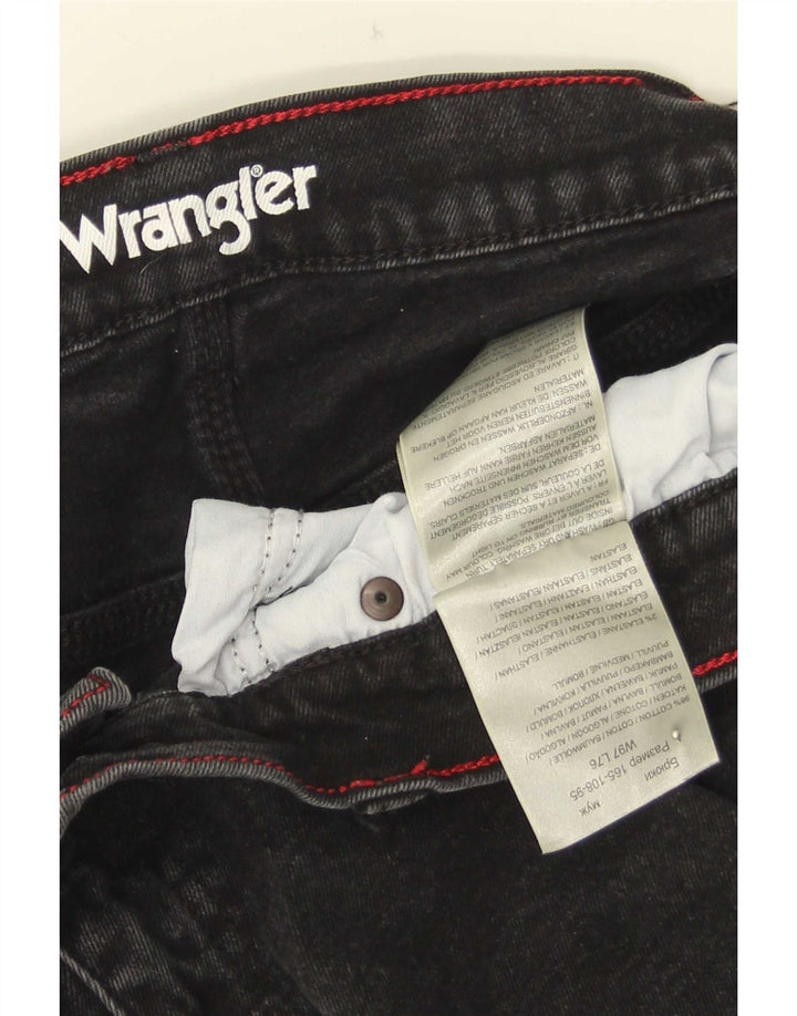 Jeans dritti regolari da uomo Wrangler W38 L30 cotone nero