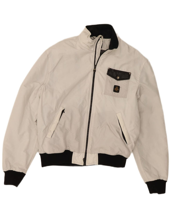 Giubbotto bomber da uomo Refrigiwear UK 40 Large bianco in poliammide color block
