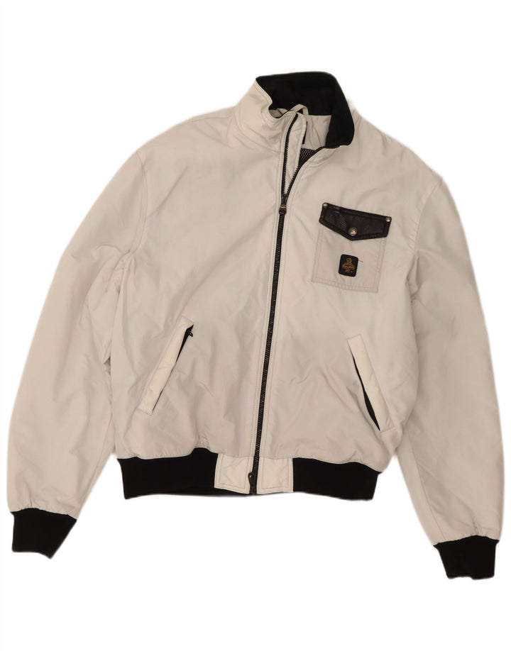 Giubbotto bomber da uomo Refrigiwear UK 40 Large bianco in poliammide color block