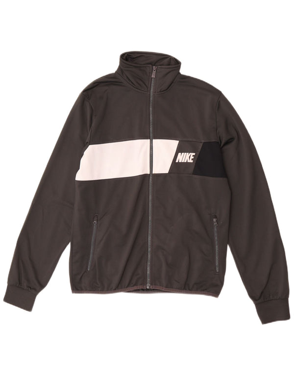 Giacca da uomo con grafica grafica Nike, giacca color grigio medio