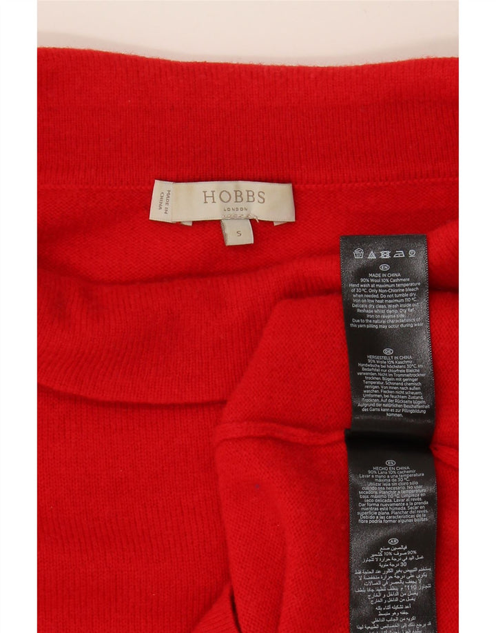 Maglione maglione a collo alto da donna HOBBS UK 10 piccolo in lana rossa
