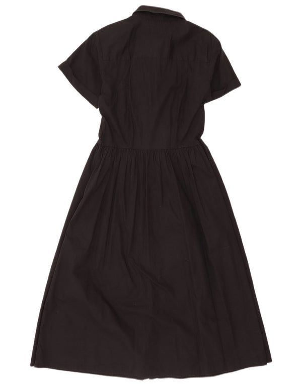 Abito camicia a maniche corte da donna Benetton UK 14 medio nero