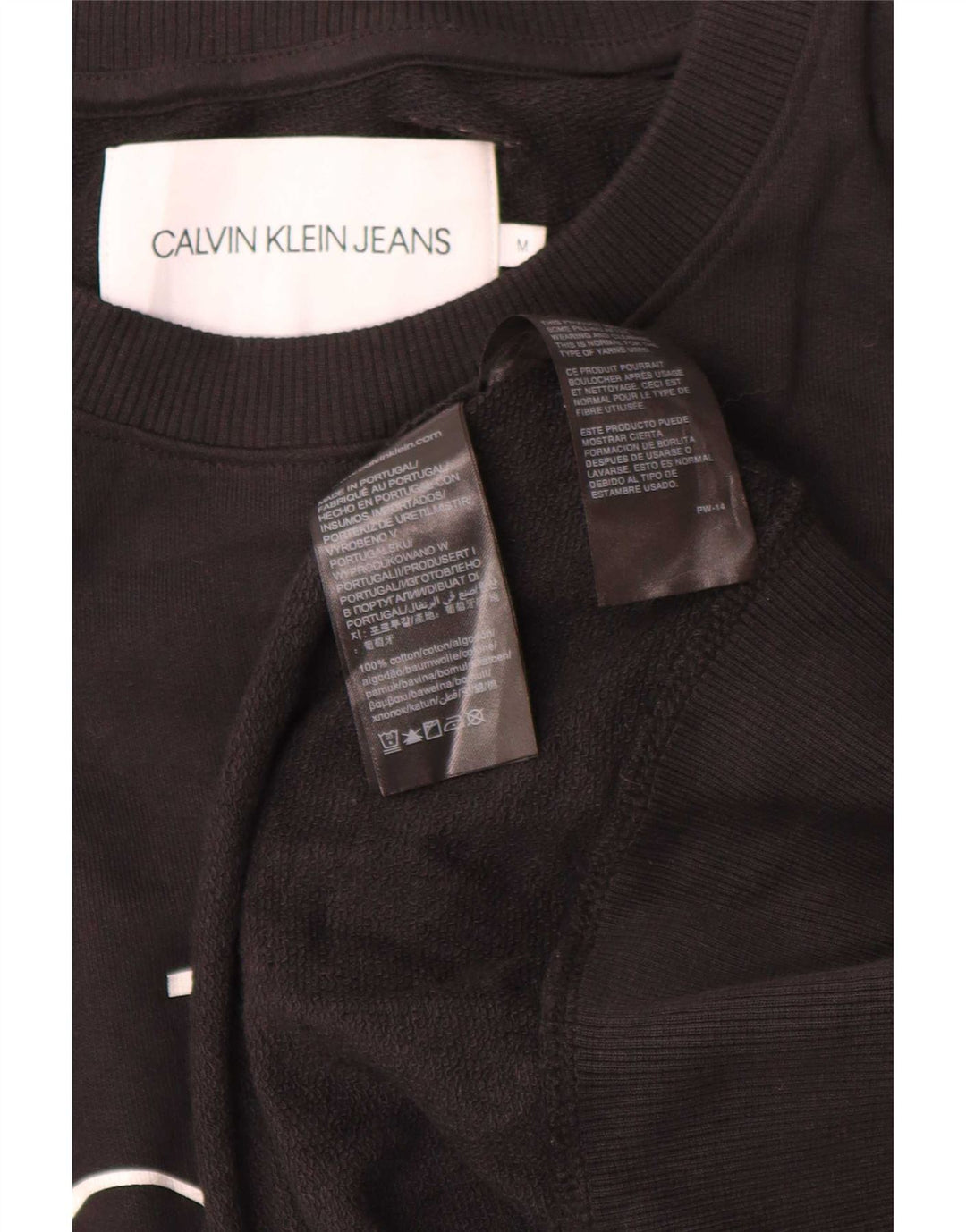Calvin Klein Jeans Felpa grafica da uomo Maglione medio cotone nero