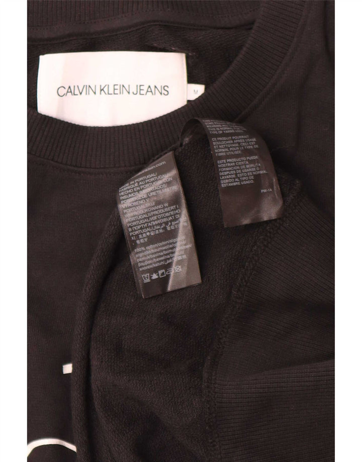 Calvin Klein Jeans Felpa grafica da uomo Maglione medio cotone nero