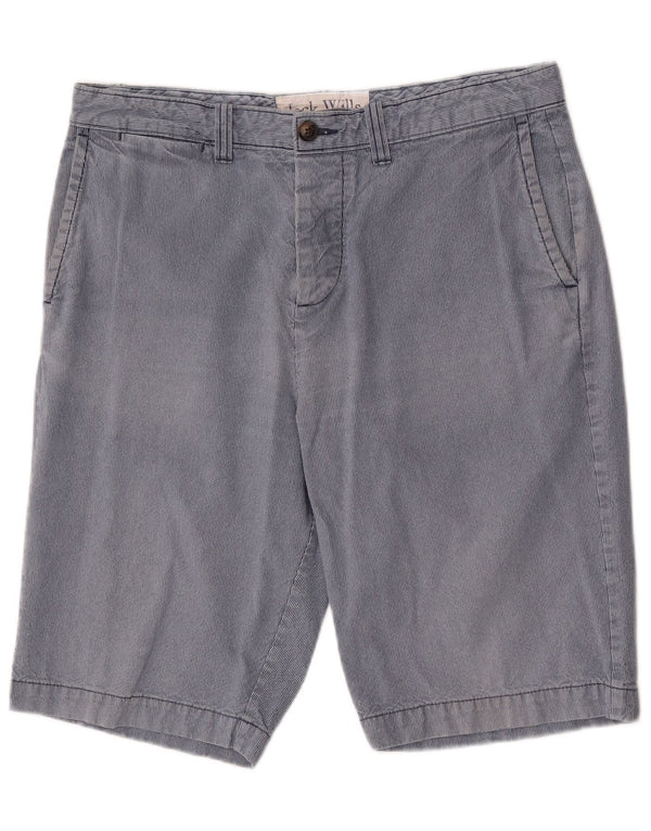 Pantaloncini chino regolari da uomo Jack Wills W34 grande cotone gessato blu