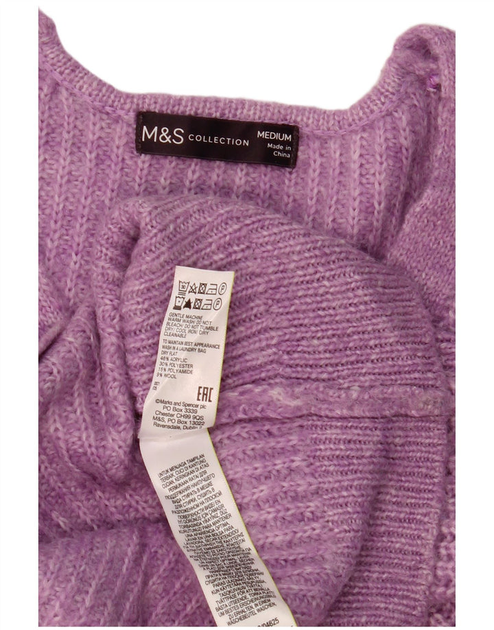 Maglione oversize con scollo a V da donna Marks & Spencer UK 14 Viola medio