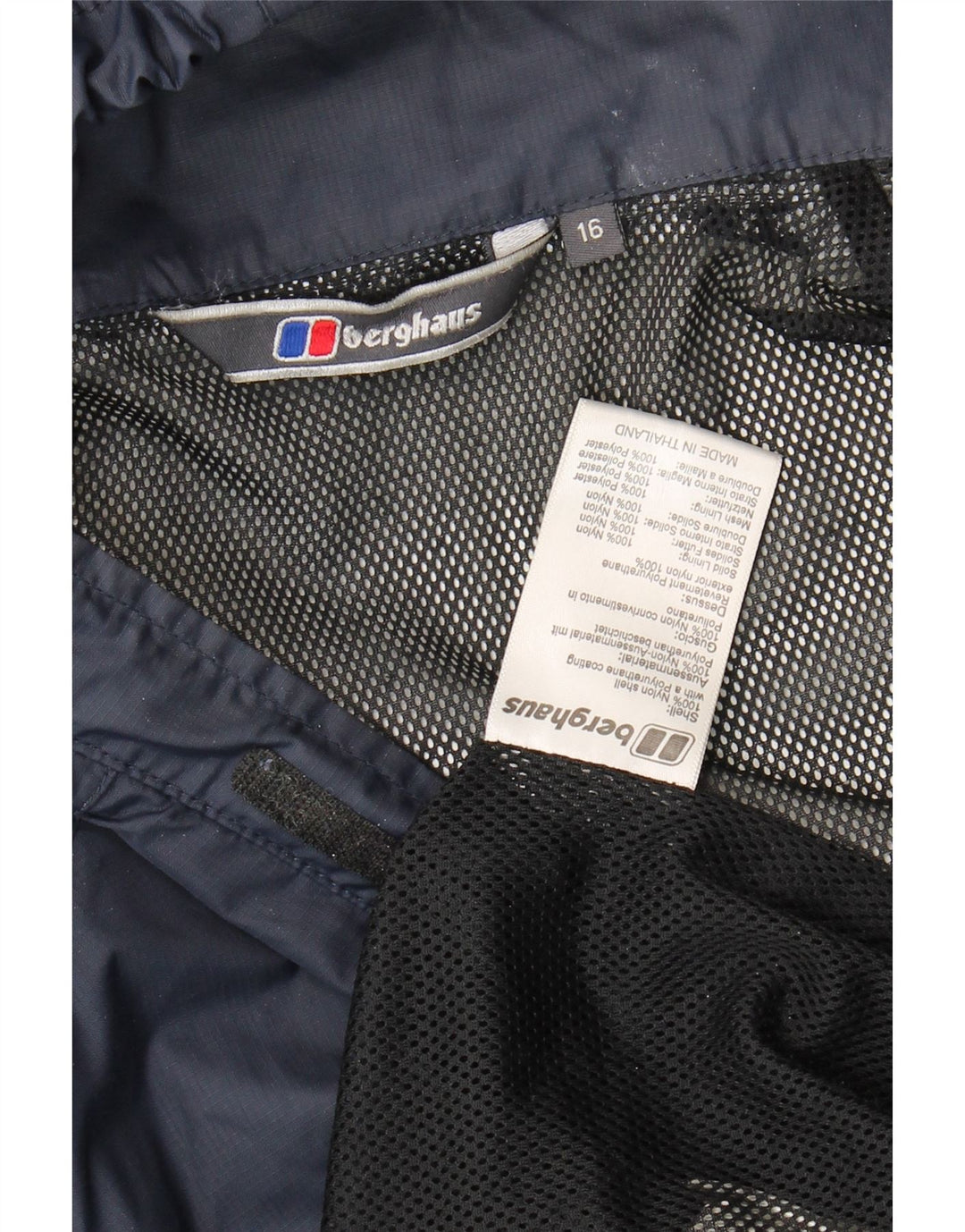 BERGHAUS Womens Hooded Rain Jacket UK 16 Large  Navy Blue Nylon